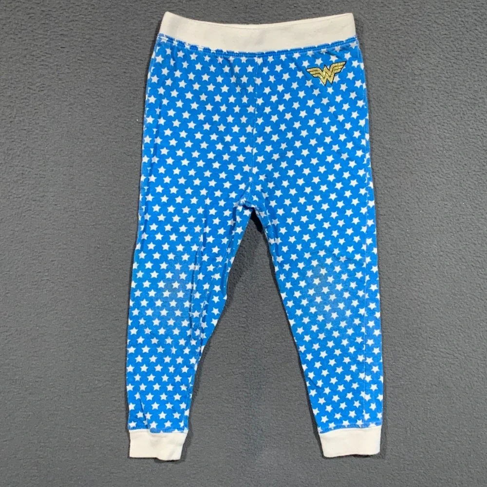 DC Comics Wonder Woman Pajama Set Kids 3T Glitter Graphic Star Print Sleepwear